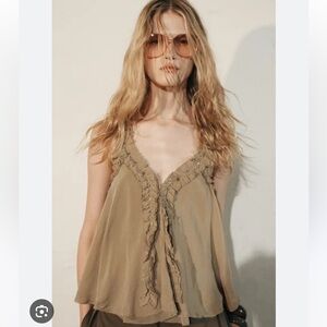Zara Ruffled Tank Top. NWOT.